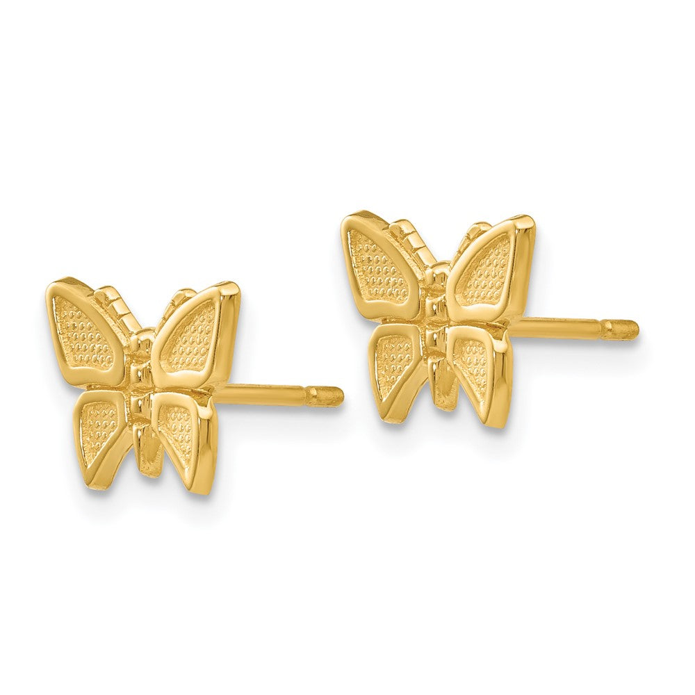 14k Yellow Gold 9 mm Polished Butterfly Post Earrings