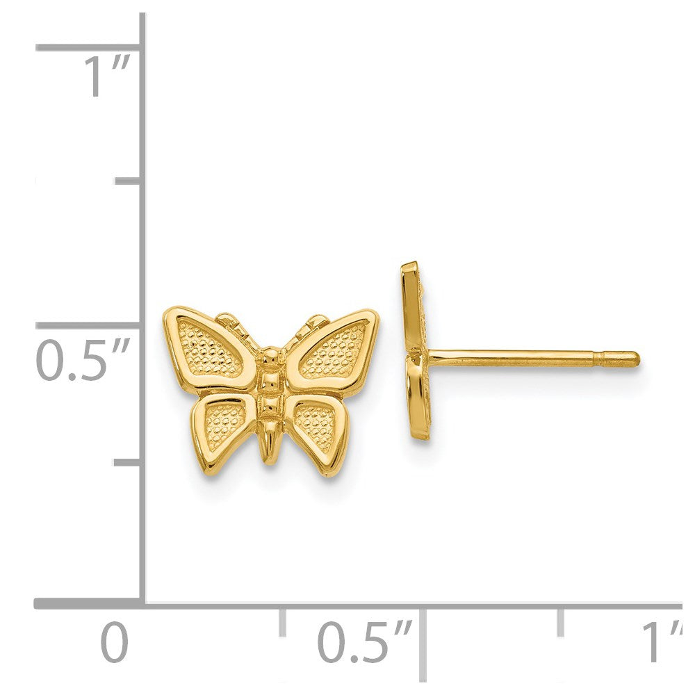14k Yellow Gold 9 mm Polished Butterfly Post Earrings