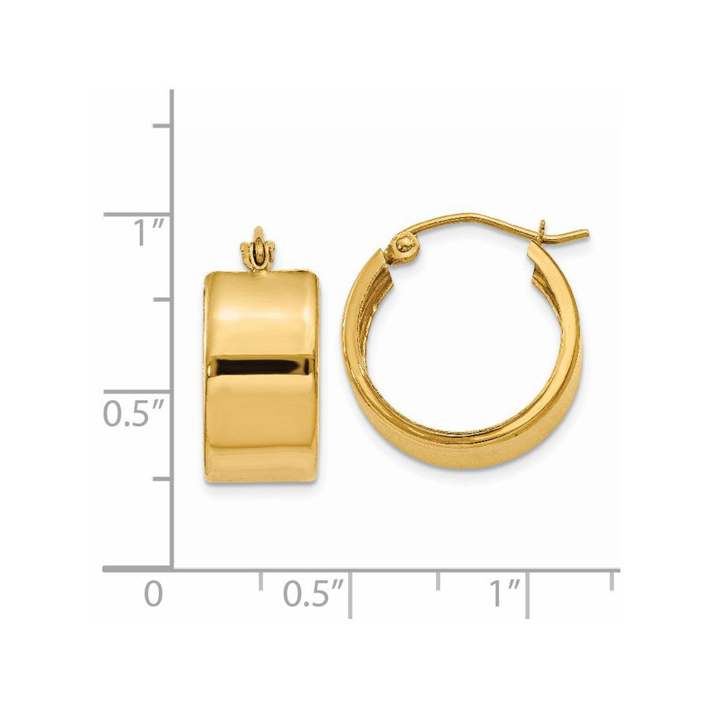 14k Yellow Gold 17.25 mm Polished Hoop Earrings
