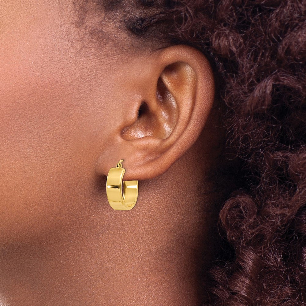 14k Yellow Gold 5.5 mm Hoop Earrings