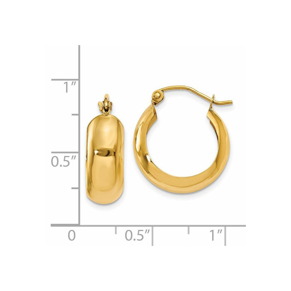 14k Yellow Gold 7 mm Hoop Earrings (2.14 grams)