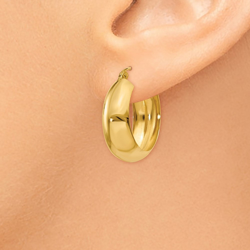14k Yellow Gold 7 mm Hoop Earrings