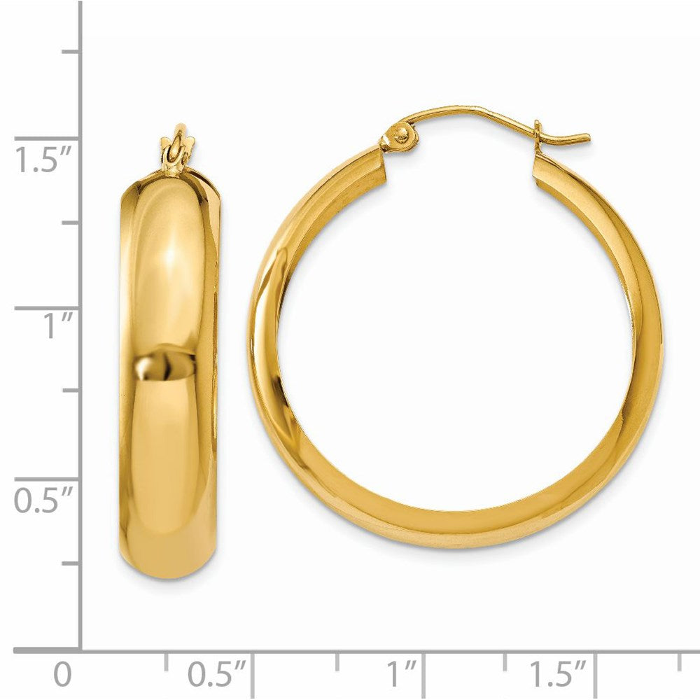 14k Yellow Gold 6.75 mm Hoop Earrings (3.42 grams)