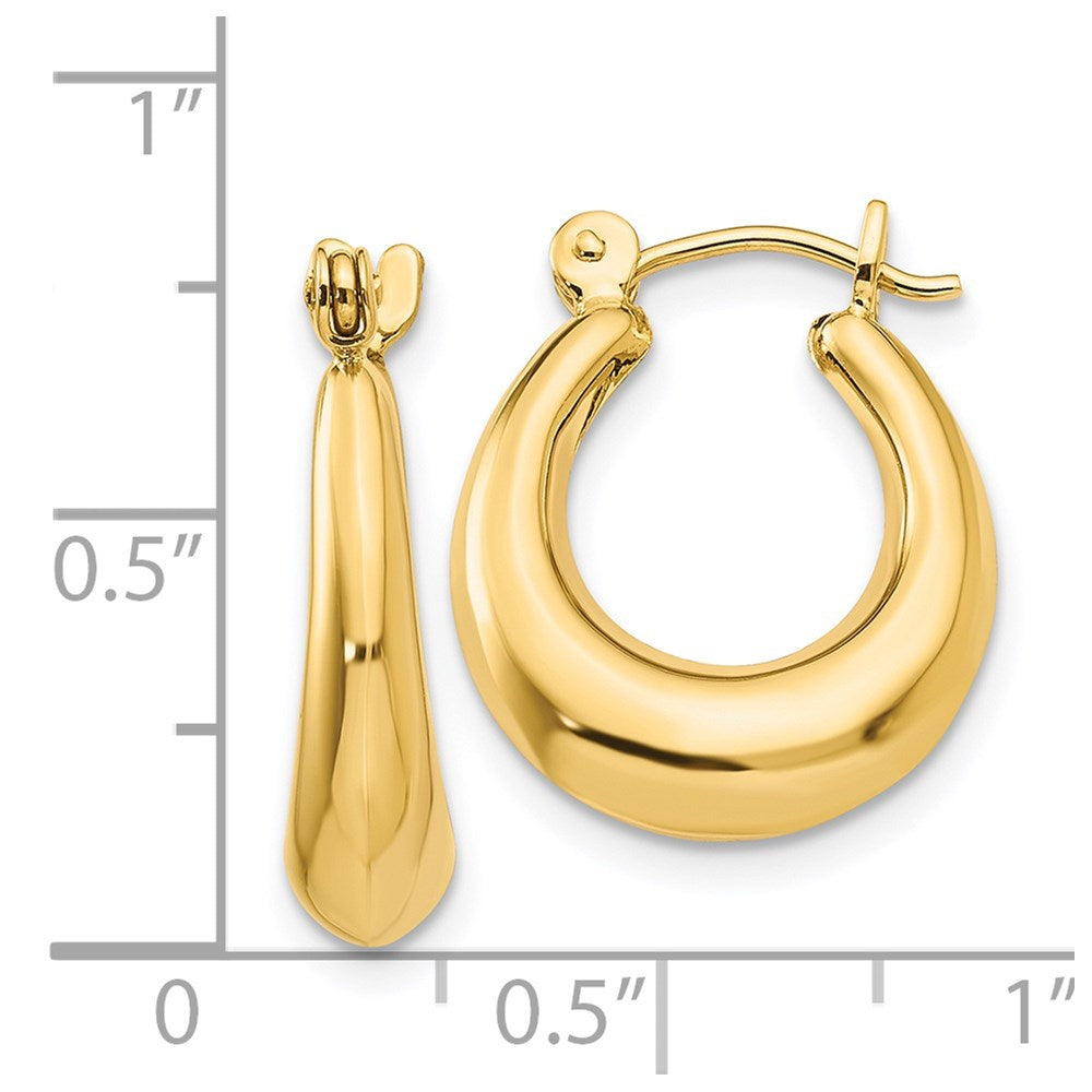 14k Yellow Gold 5 mm Polished Oval Hollow Hoop Earrings (1.83 grams)