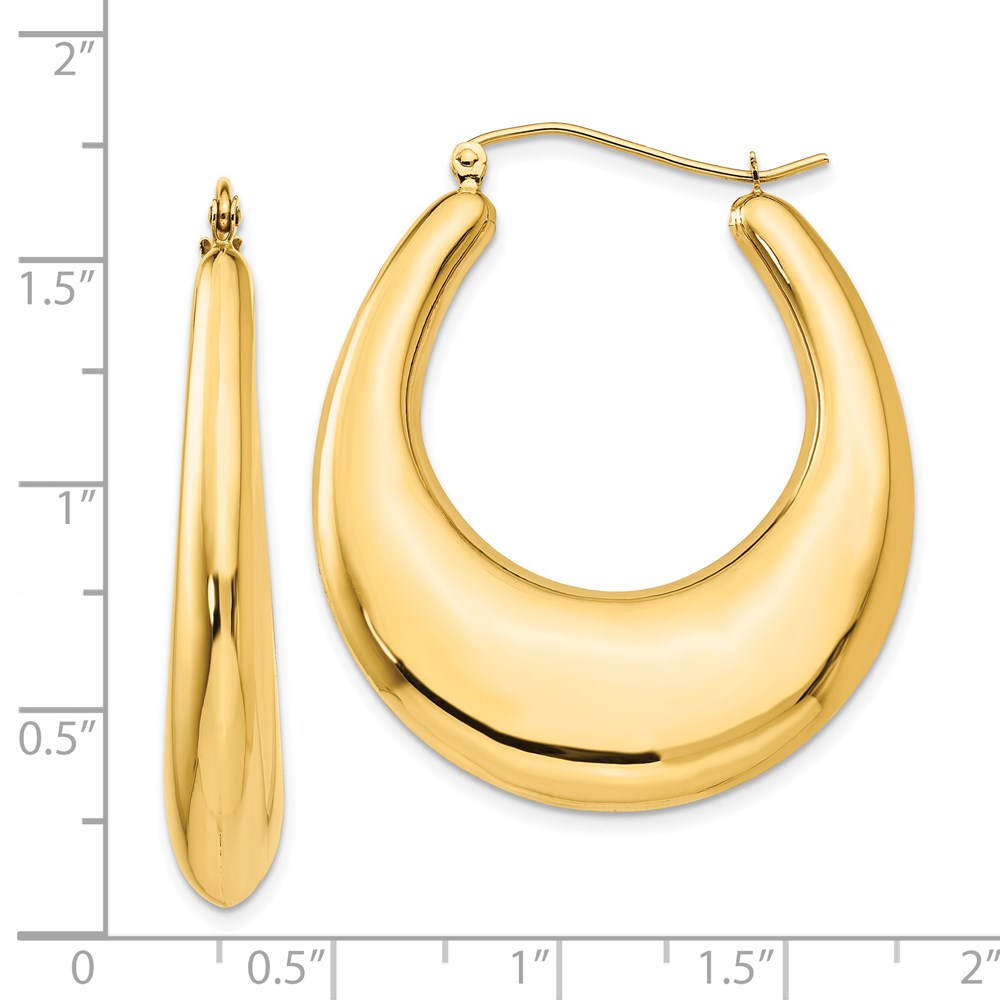 14k Yellow Gold 7 mm Polished Hoop Earrings (5.25 grams)