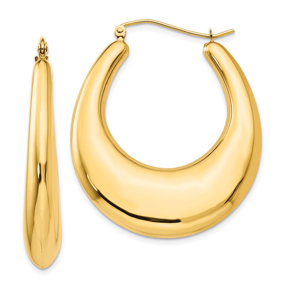 14k Yellow Gold 7 mm Polished Hoop Earrings (5.25 grams)