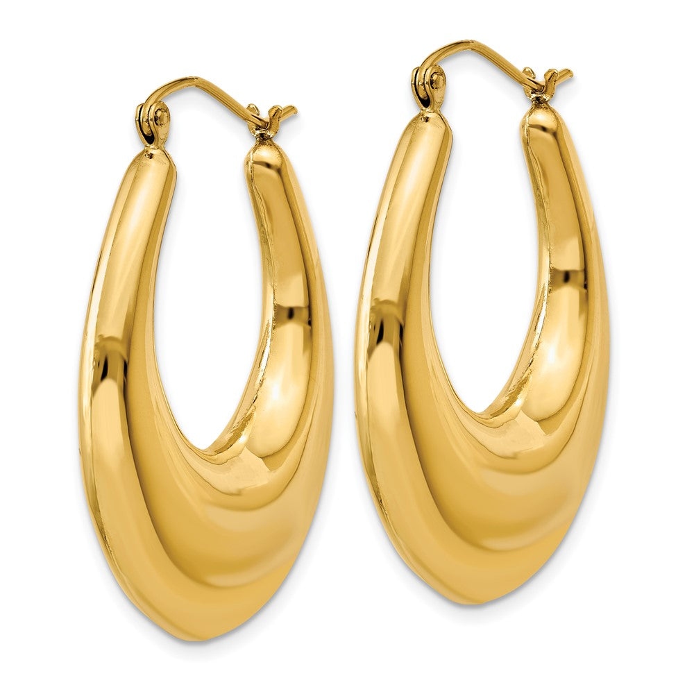 14k Yellow Gold 6 mm Polished Hoop Earrings (3.77 grams)