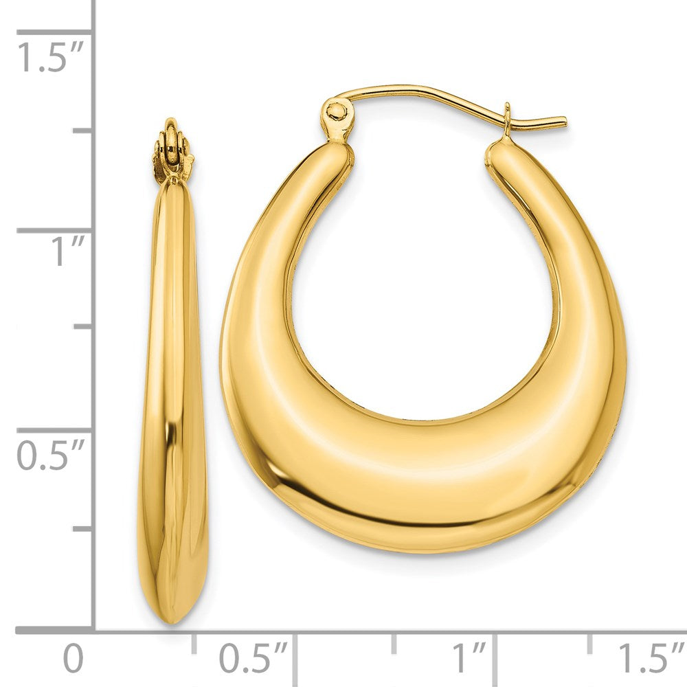 14k Yellow Gold 4.5 mm Polished Hoop Earrings (2.57 grams)