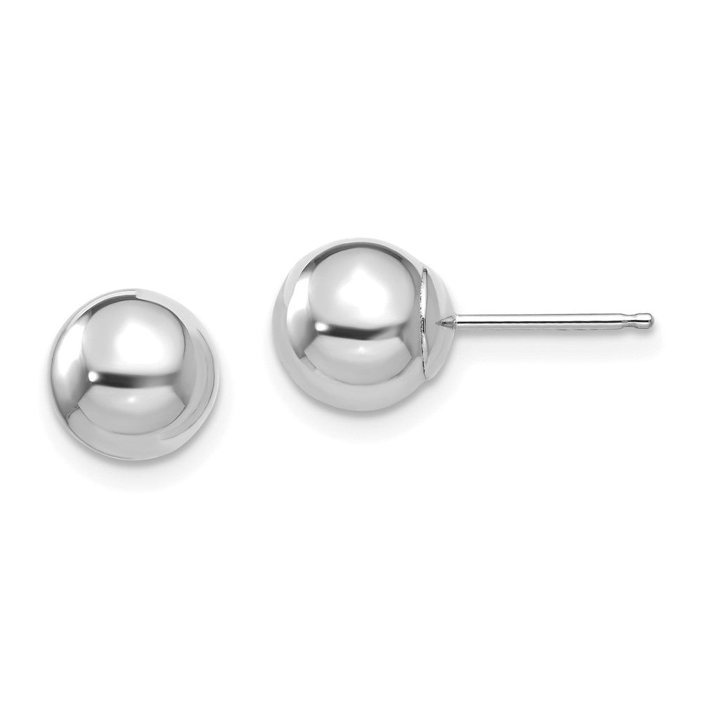 14k White Gold Madi K Polished 7mm Ball Post Earrings (0.46 grams)