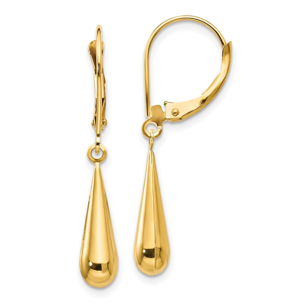 14k Madi K Teardrop Dangle Leverback Earrings (0.91 grams)