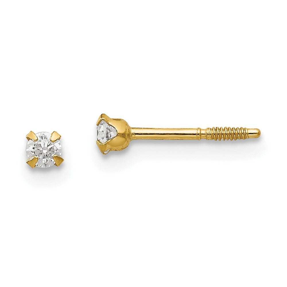 14k Madi K 2.25mm CZ Baby Earrings (0.2 grams)