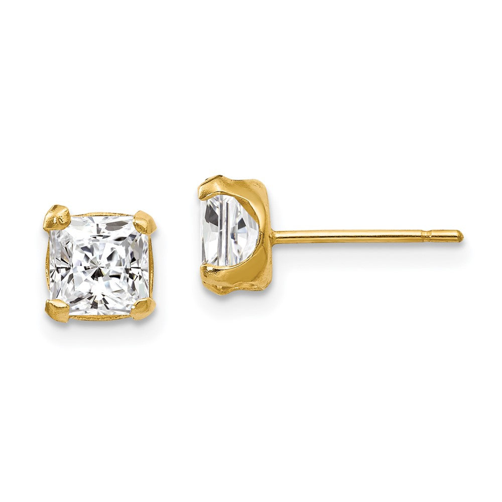 14k Madi K 5mm Square CZ Post Earrings (0.31 grams)