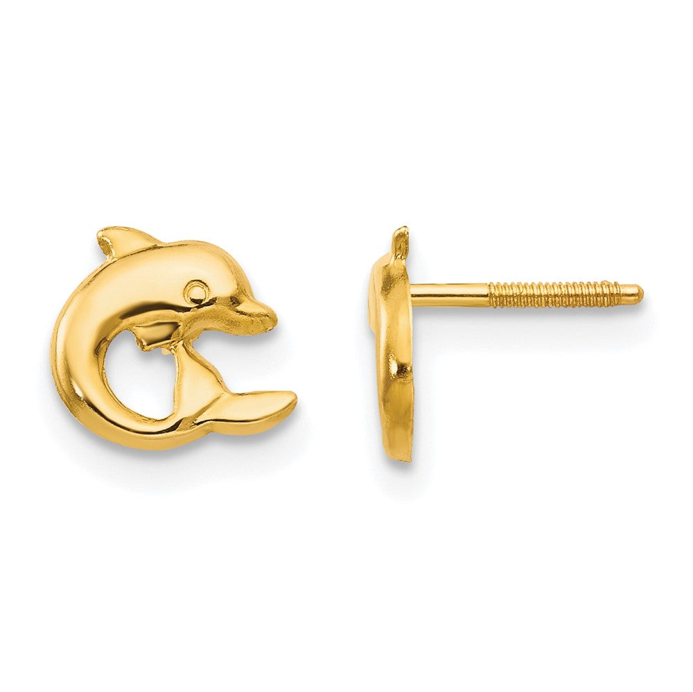 14k Madi K Dolphin Post Screwback Earrings (0.2 grams)