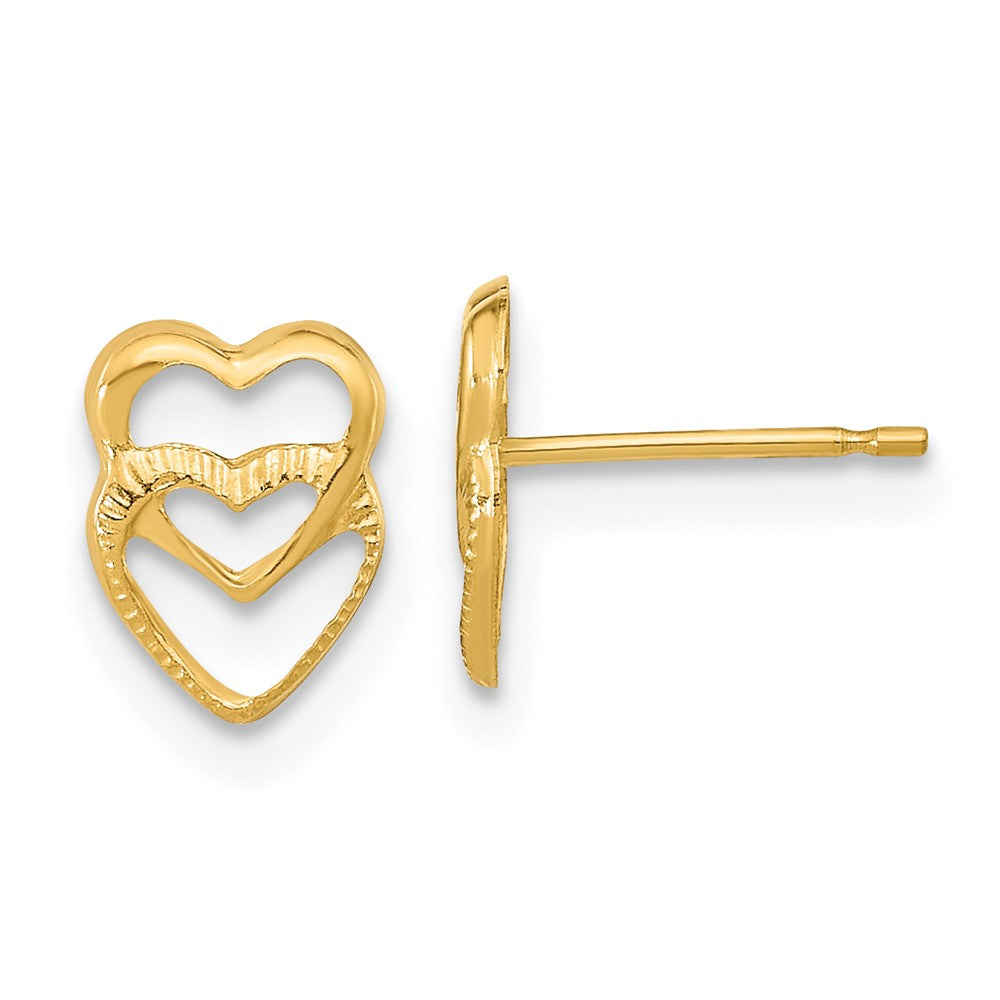 14k Madi K Hearts Post Earrings (0.2 grams)