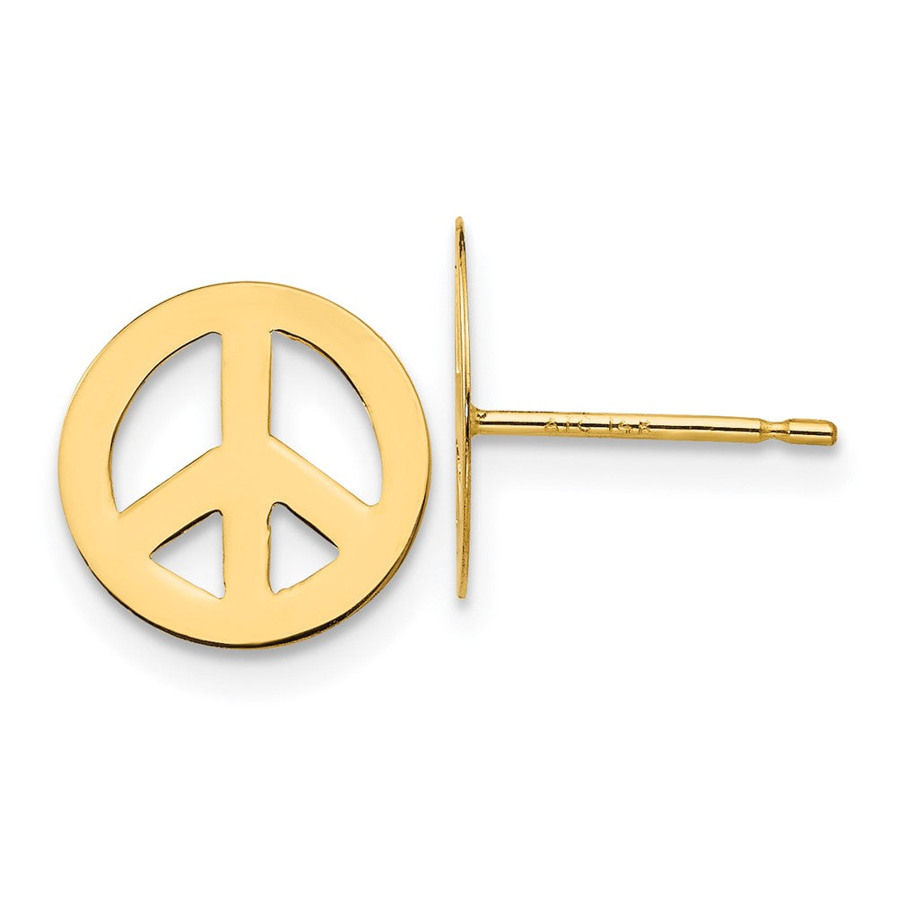 14k Madi K Peace Sign Post Earrings (0.34 grams)