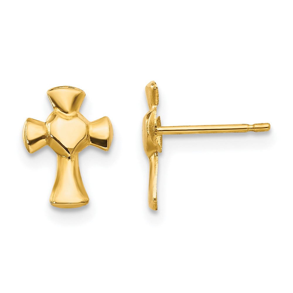 14k Madi K Heart Cross Post Earrings (0.17 grams)