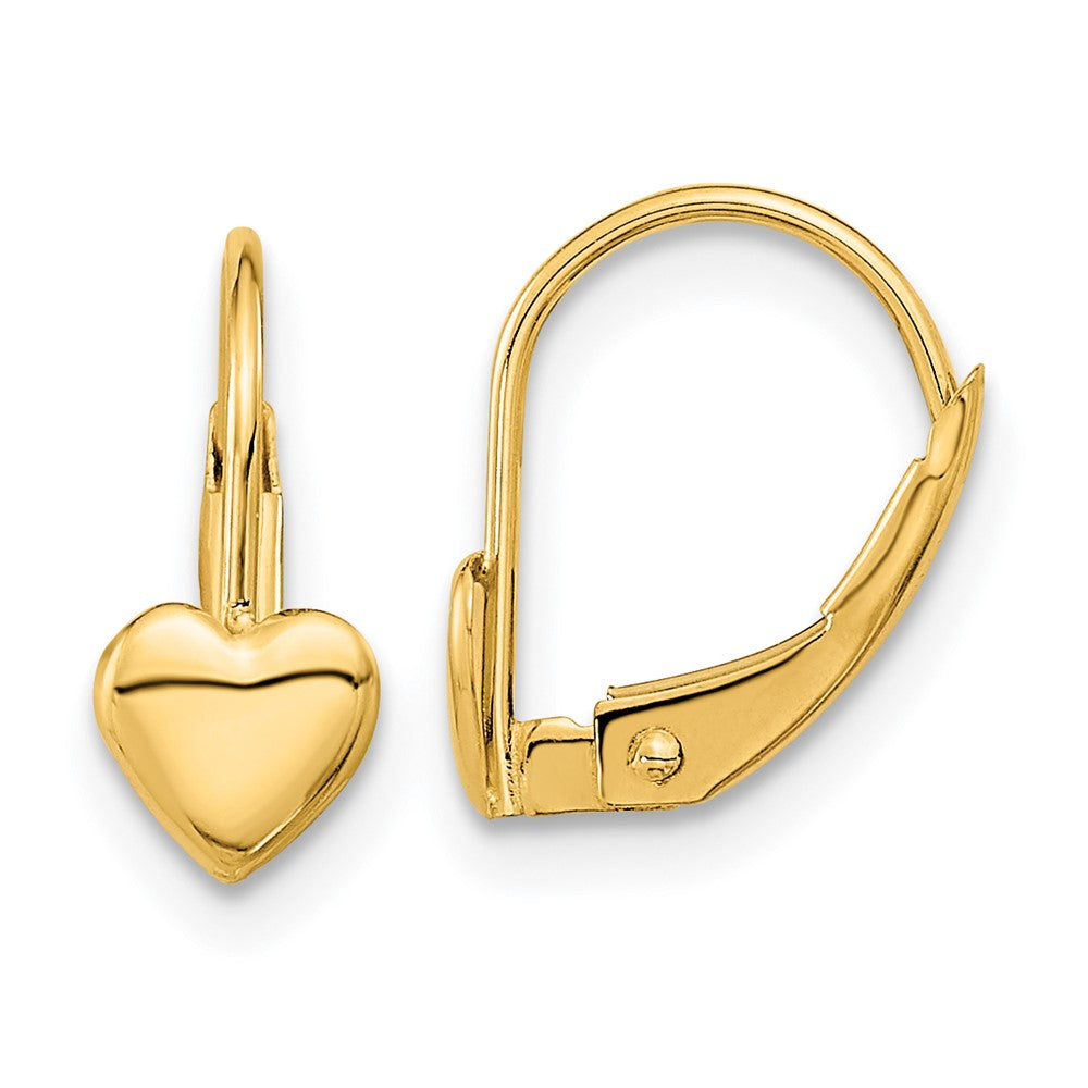 14k Madi K Heart Leverback Earrings (0.56 grams)