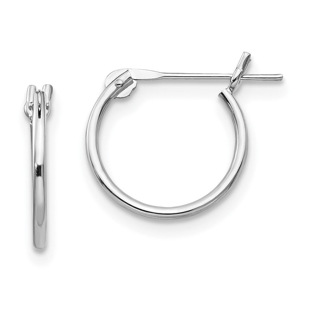 14k White Gold Madi K 1mm Hoop Earrings (0.28 grams)