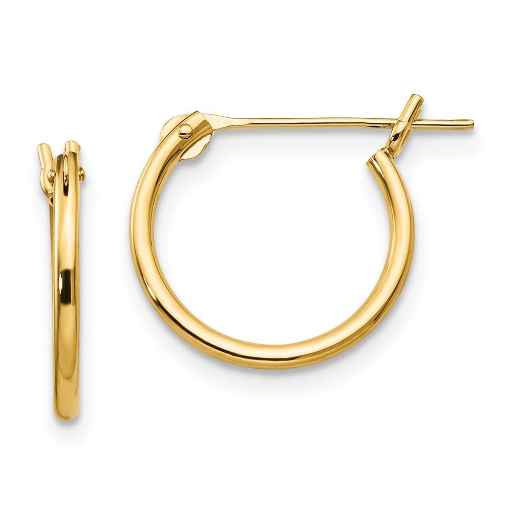 14k Madi K 1.25mm Half Hoop Earrings (0.33 grams)