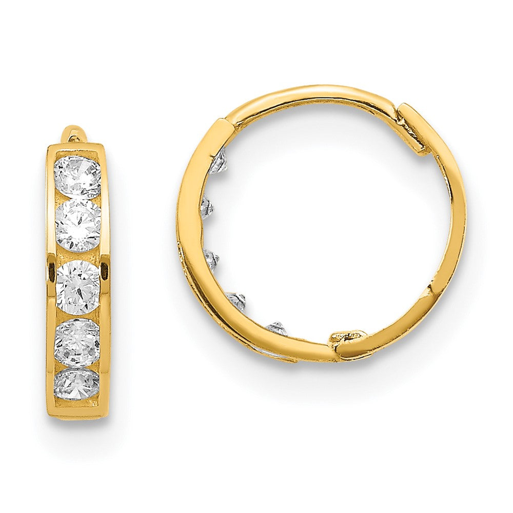 14k Madi K CZ Hinged Hoop Earrings (0.56 grams)