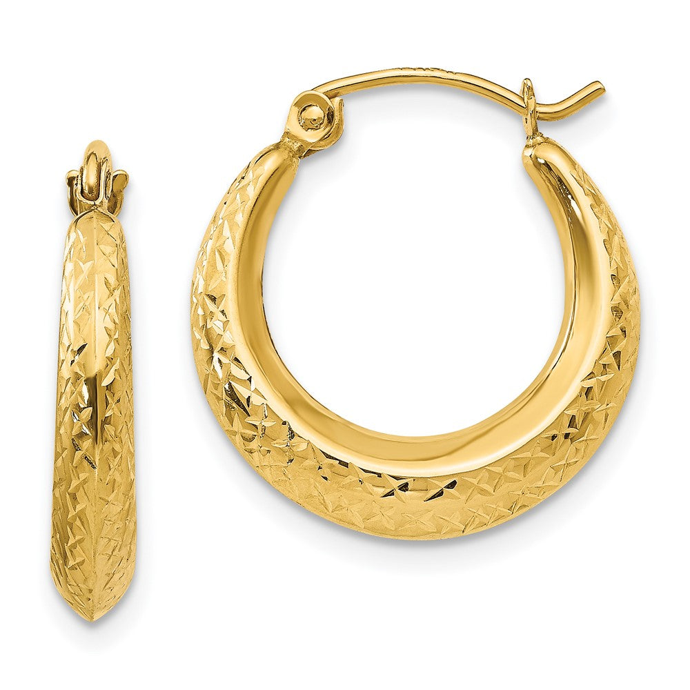 14k Madi K Textured Hollow Hoop Earrings (0.68 grams)
