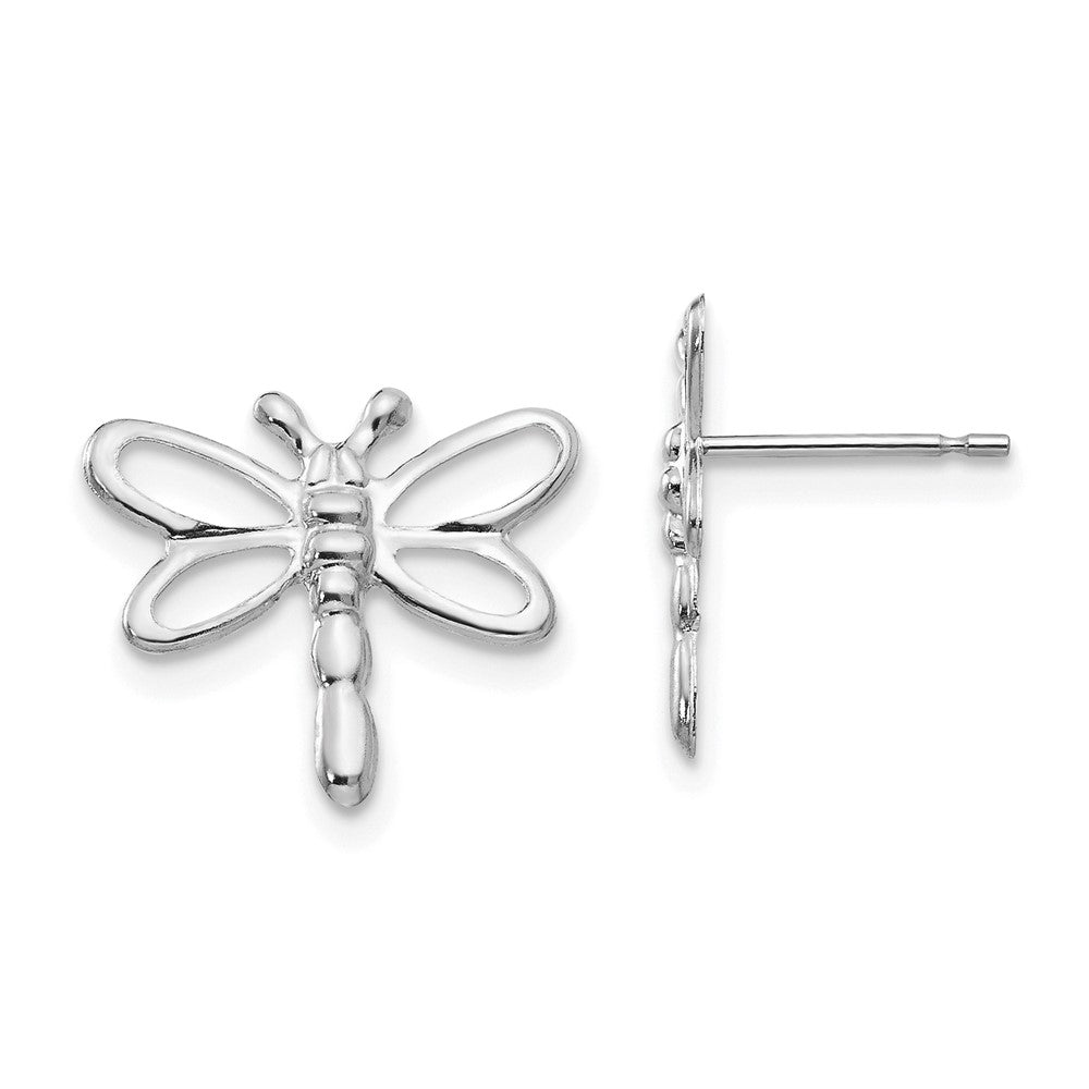 14k White Gold Madi K Polished Dragonfly Earrings (0.25 grams)