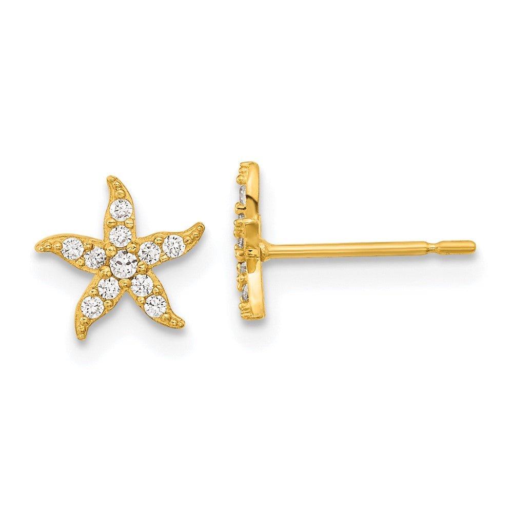 14k Madi K Childrens CZ Starfish Post Earrings (0.58 grams)