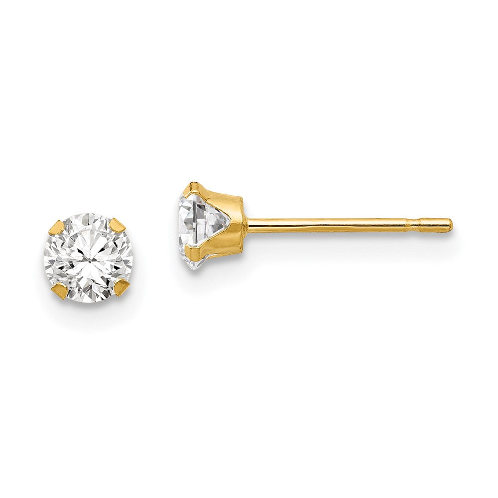 14k Madi K 4mm CZ Post Earrings (0.07 grams)