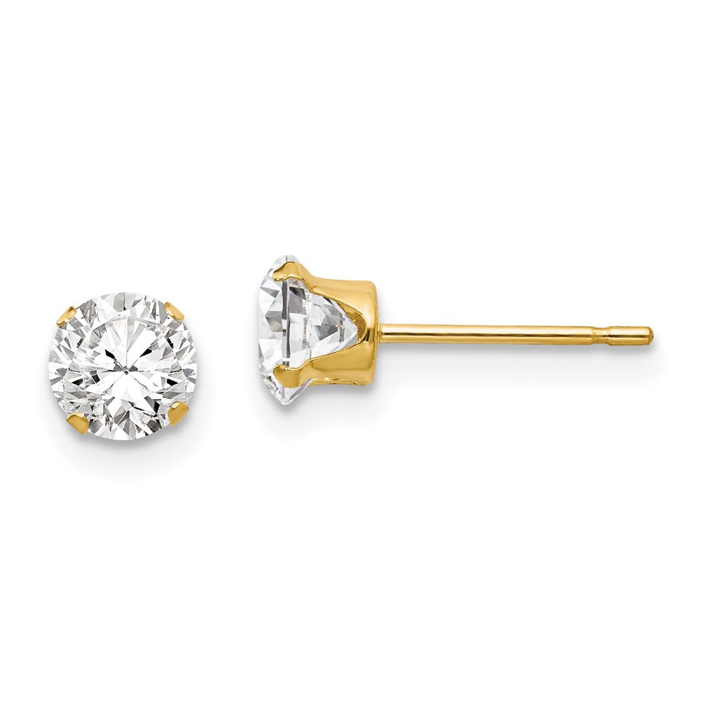 14k Madi K 5mm CZ Post Earrings (0.1 grams)