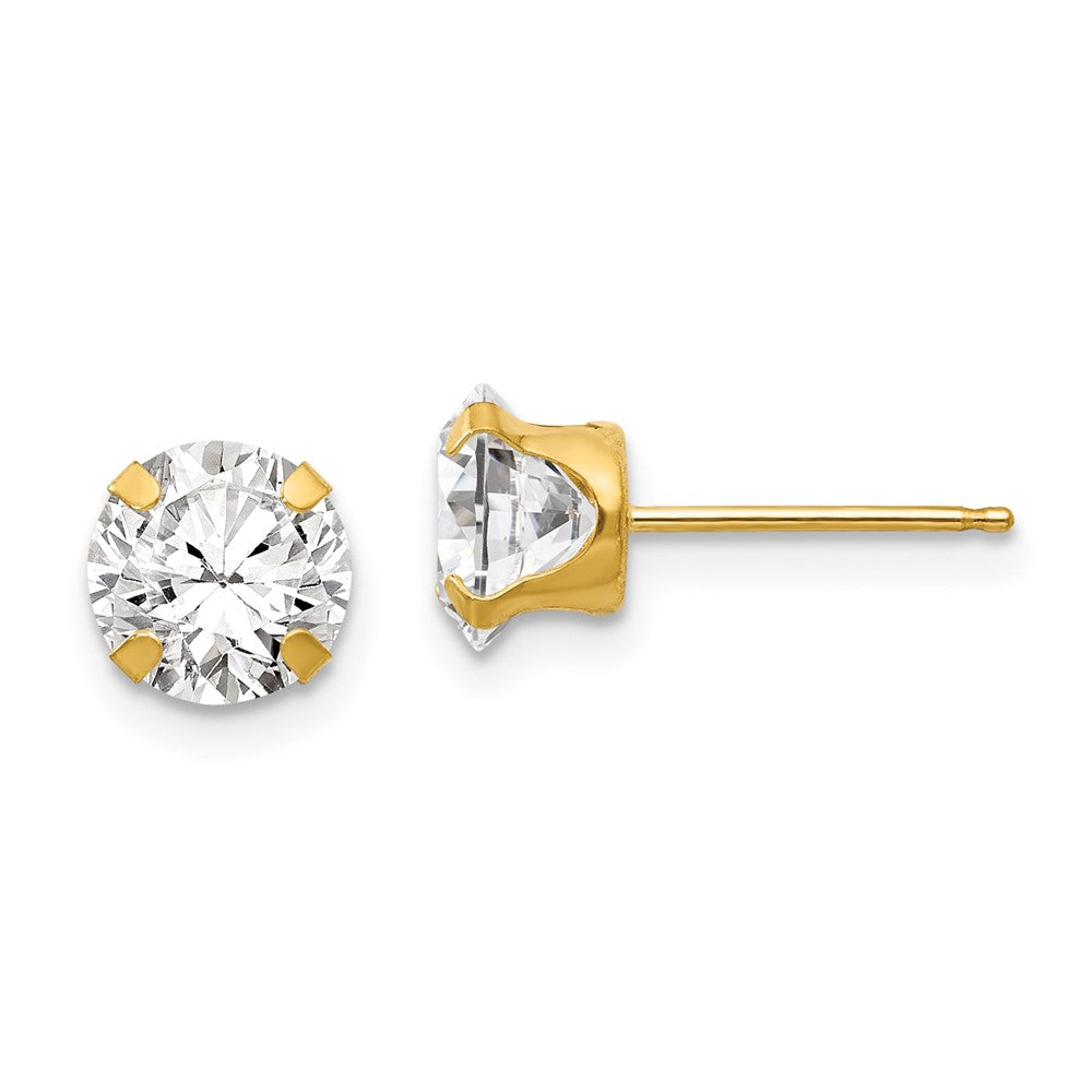 14k Madi K 6.5mm CZ Post Earrings (0.4 grams)