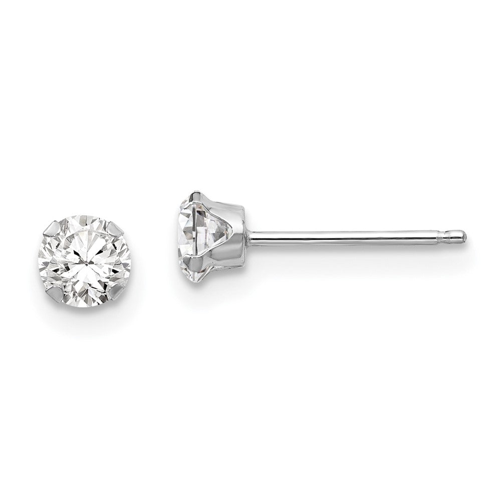 14k White Gold Madi K 4mm CZ Post Earrings (0.25 grams)