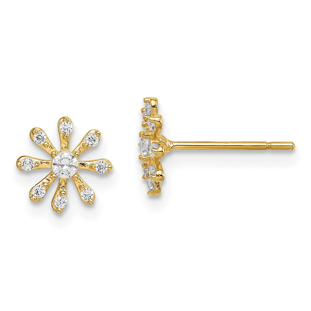 14k Madi K CZ Flower Post Earrings (0.41 grams)