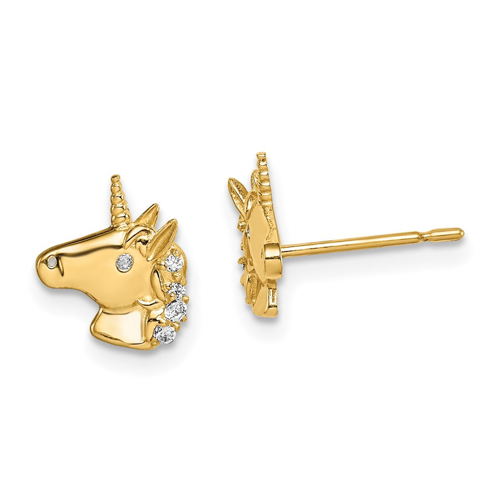 14k Madi K Unicorn CZ Stud Earrings (0.72 grams)