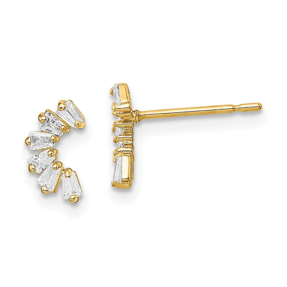 14k Madi K CZ Arch Post Earrings (0.64 grams)
