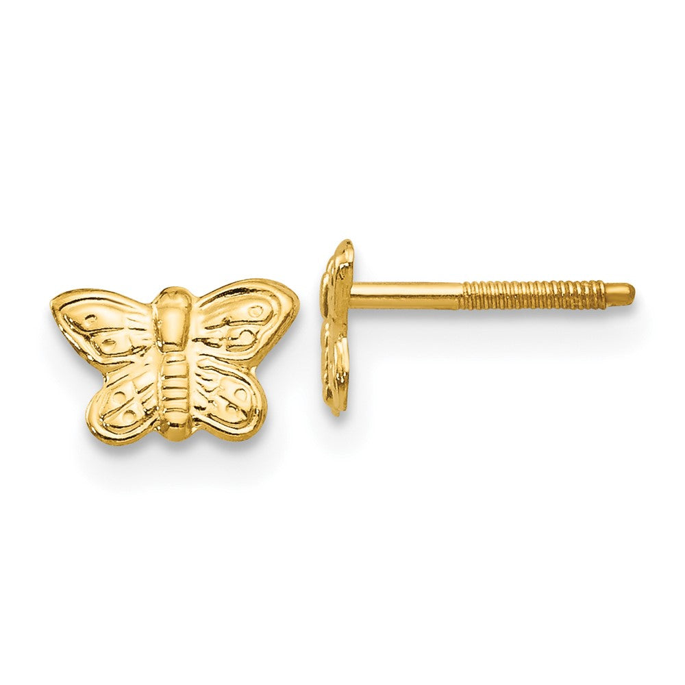 14k Madi K Polished Butterfly Screwback Earrings (0.23 grams)