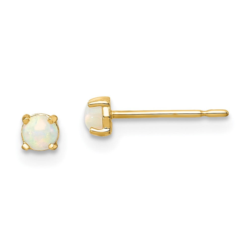 14k Madi K Synthetic Lab Created Opal Post Earrings (0.4 grams)