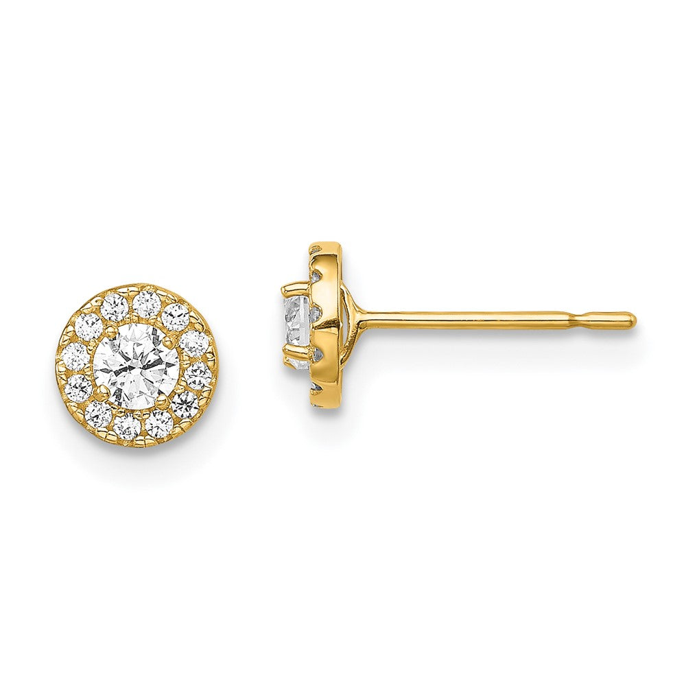 14k Madi K CZ CirclePost Earrings (0.78 grams)