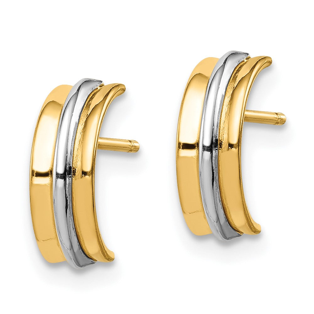 14k Yellow & Rhodium  Madi K Post Earrings (0.99 grams)