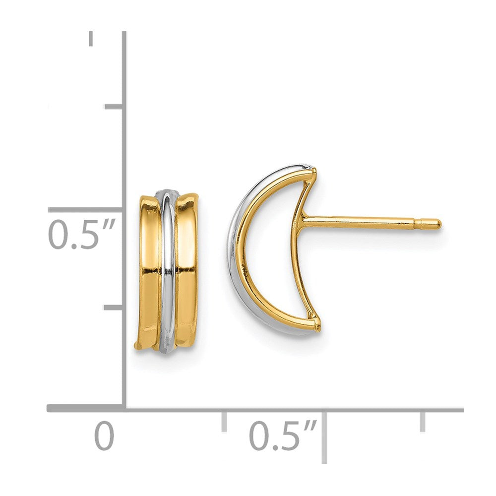 14k Yellow & Rhodium  Madi K Post Earrings (0.99 grams)