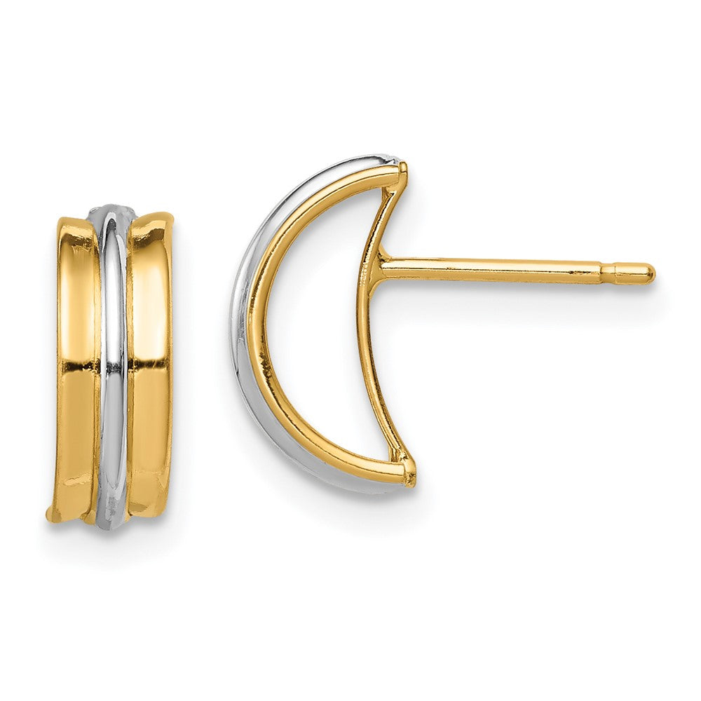 14k Yellow & Rhodium  Madi K Post Earrings (0.99 grams)