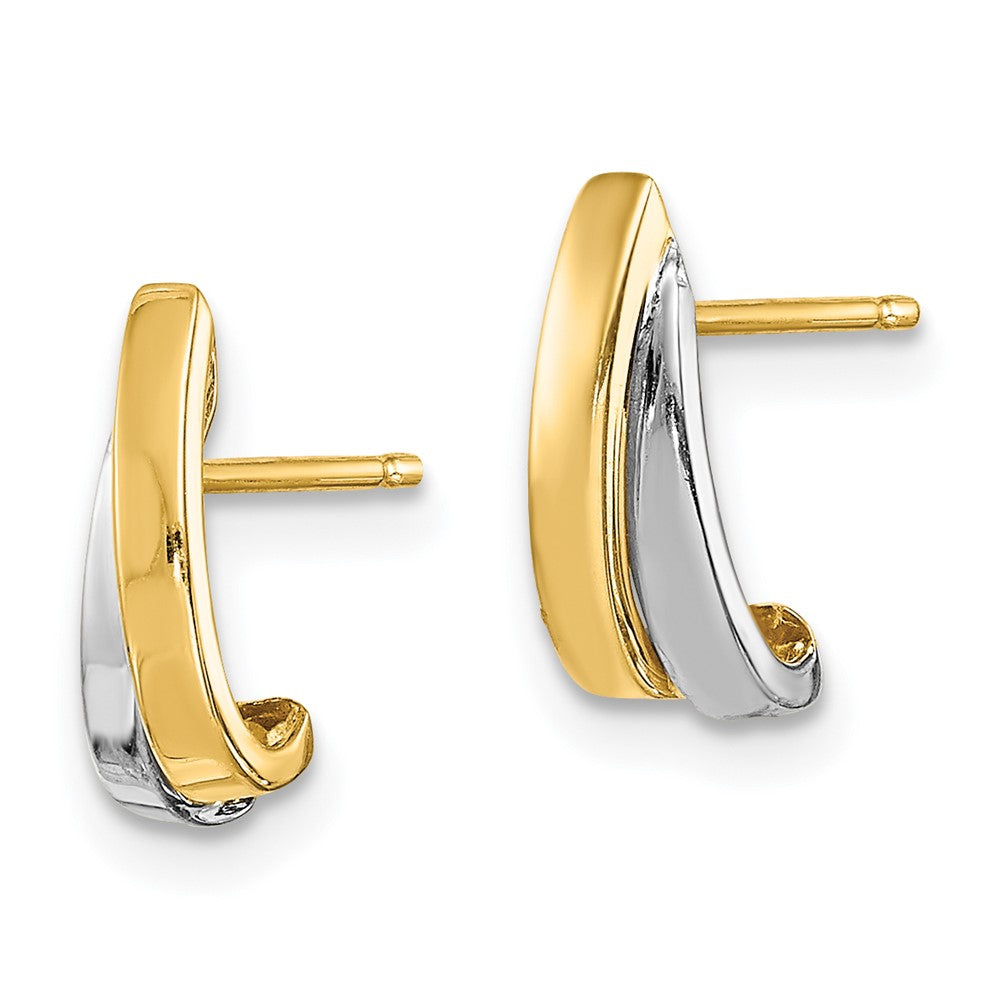 14k Yellow & Rhodium  Madi K Post Earrings (0.64 grams)