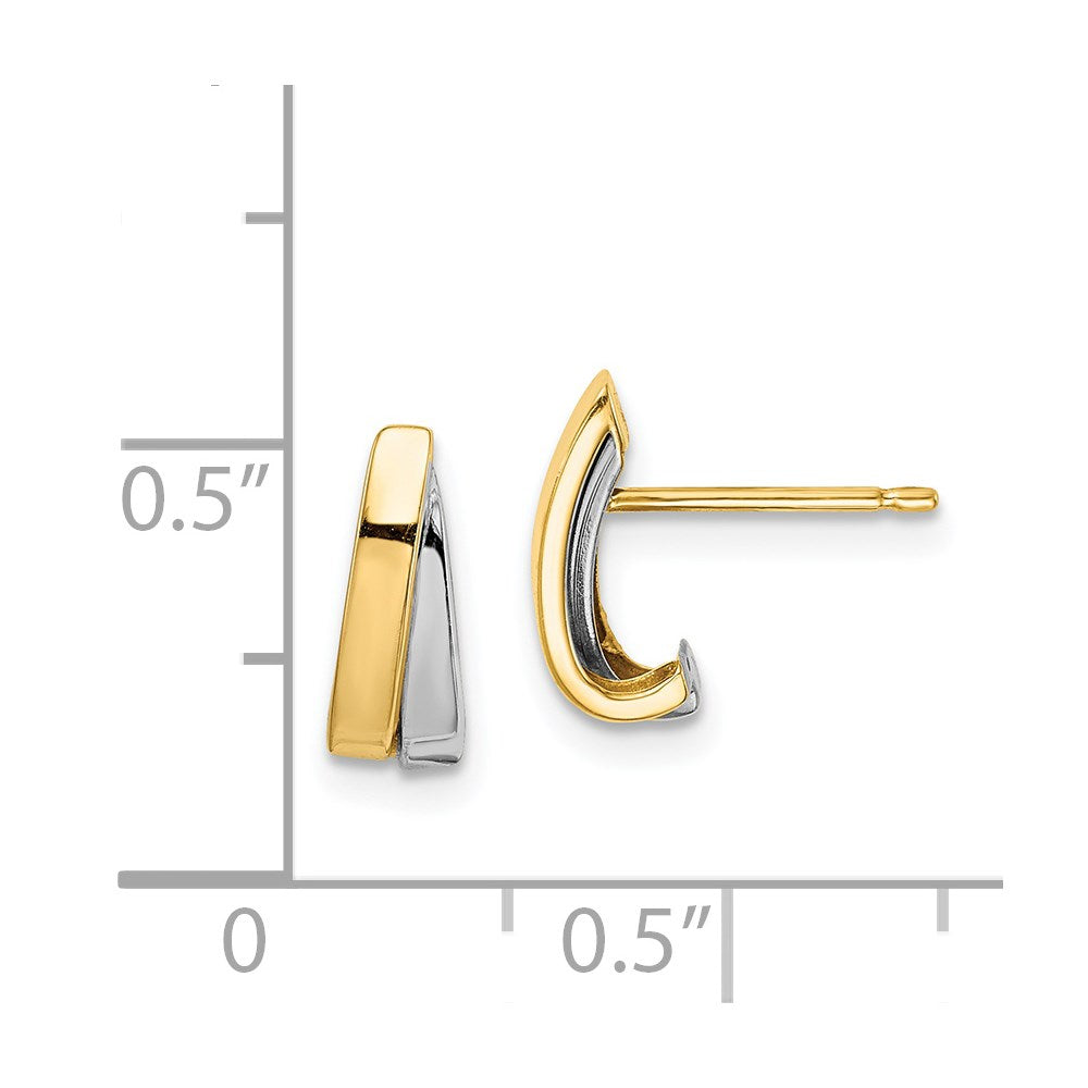 14k Yellow & Rhodium  Madi K Post Earrings (0.64 grams)