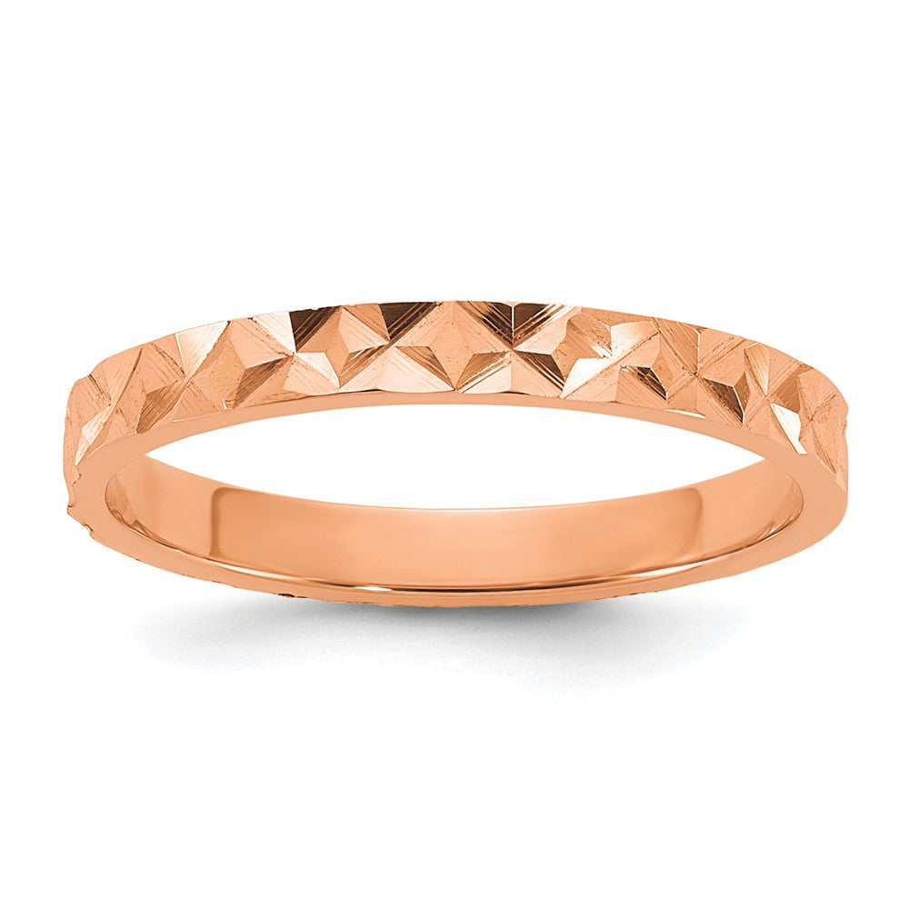 14K Rose Gold Madi K Diamond-cut Design 2mm Band Baby / Children's Ring (0.88 grams)