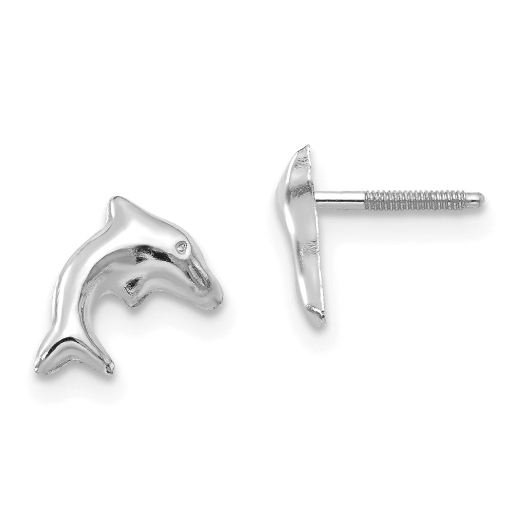 14K White Gold Madi K Sm. Dolphin Earrings (0.23 grams)