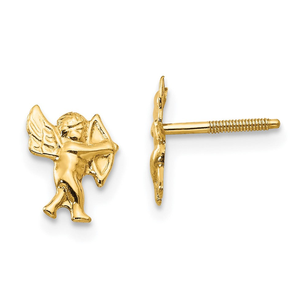 14k Madi K Polished Cupid Screwback Earrings (0.27 grams)