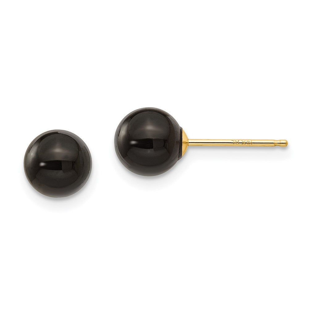 14k Madi K Onyx Bead Earrings (0.2 grams)