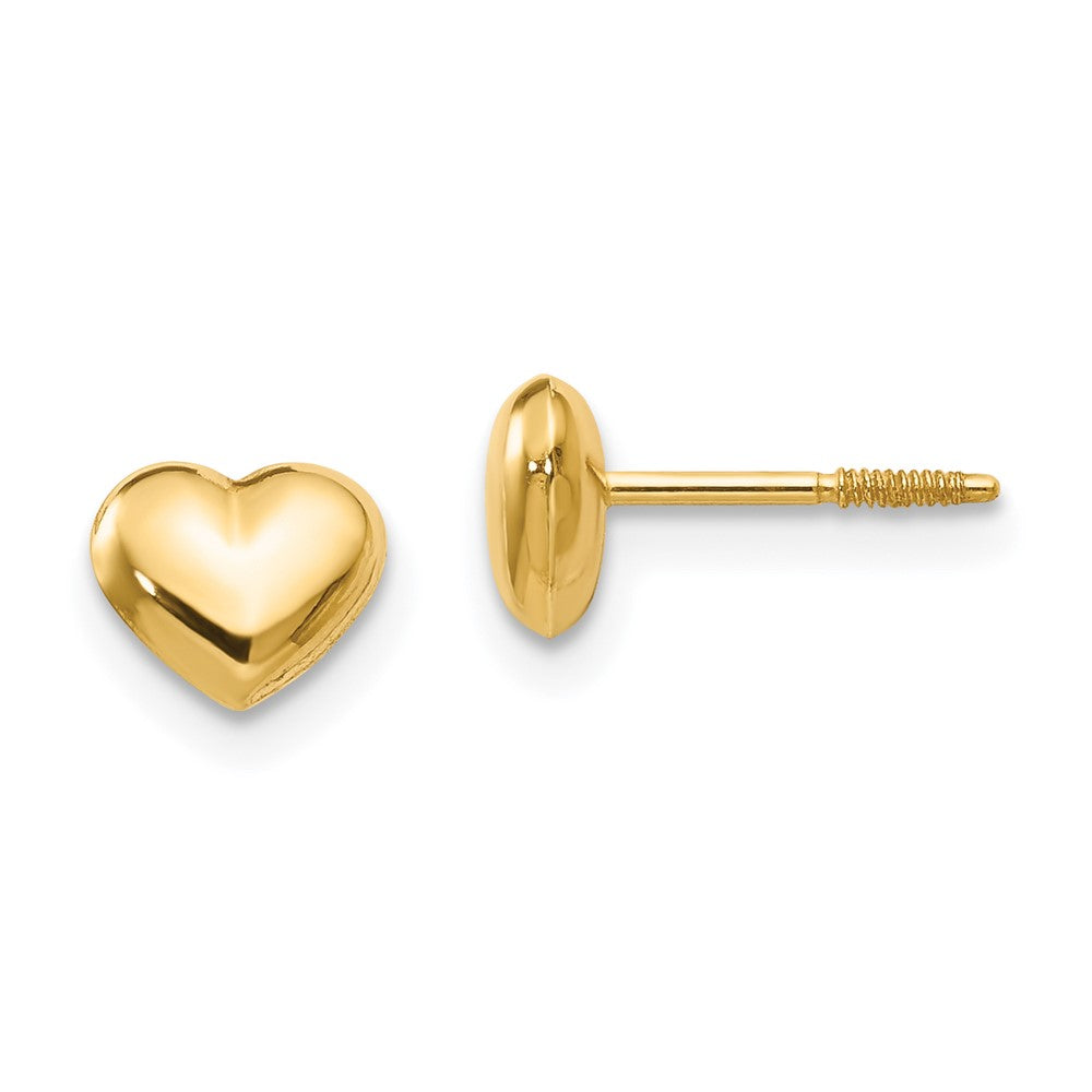 14k Madi K Sm. Puffed Heart Earrings (0.34 grams)