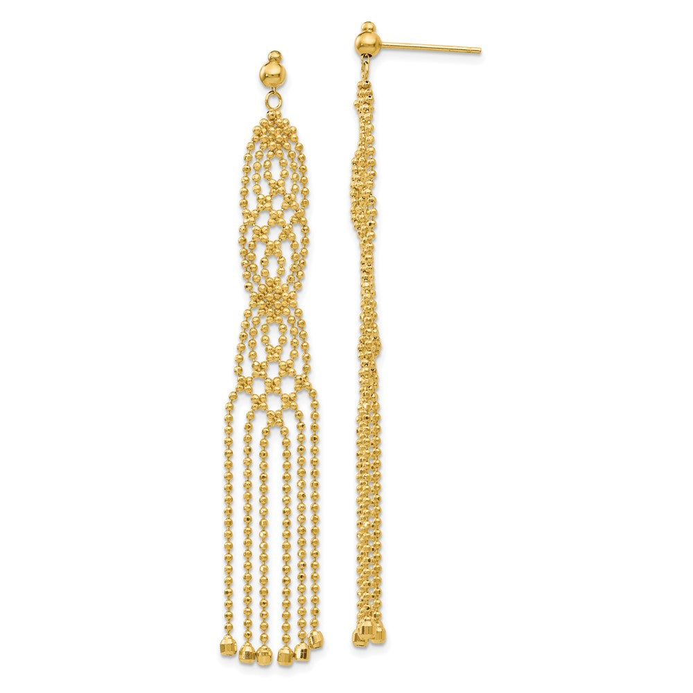 14k Yellow Gold 9 mm Beaded Earrings (3.82 grams)