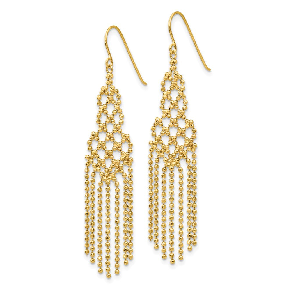 14k Yellow Gold 11 mm Bead Chain Earrings (2.18 grams)