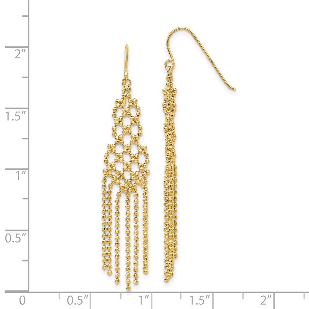 14k Yellow Gold 11 mm Bead Chain Earrings (2.18 grams)